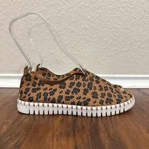 ILSE JACOBSEN Tulip 139 Perforated Slip-On Sneaker in Cheetah Print